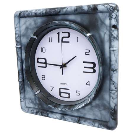 Clock Plus นาฬิกาแขวนผนัง  นาฬิกาบ้าน นาฬิกาออฟฟิศ นาฬิกาแขวนขนาด13 นิ้ว [สีควันเทาแบบเหลี่ยม]