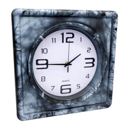 Clock Plus นาฬิกาแขวนผนัง  นาฬิกาบ้าน นาฬิกาออฟฟิศ นาฬิกาแขวนขนาด13 นิ้ว [สีควันเทาแบบเหลี่ยม]