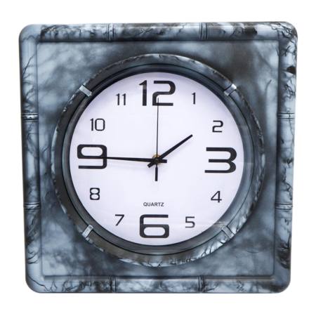 Clock Plus นาฬิกาแขวนผนัง  นาฬิกาบ้าน นาฬิกาออฟฟิศ นาฬิกาแขวนขนาด13 นิ้ว [สีควันเทาแบบเหลี่ยม]