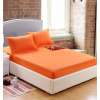 DFF-006 ชุดผ้าปูที่นอน ขนาด 6 ฟุต  5 ชิ้น พื้นสีส้ม