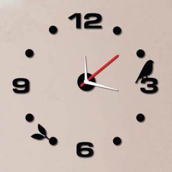 ดิจิตอล 3D นาฬิกาติดผนังเลขโรมันเครื่องตกแต่งฝาผนังกระจกนาฬิกาสำหรับ DIY นาฬิกาอะคริลิคติดผนังเครื่องตกแต่งฝาผนัง ation (สีดำ) - INTL