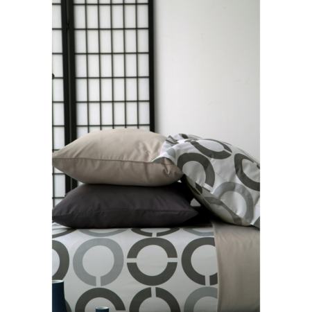 Dunlopillo Print 360Trd, ผ้าปูที่นอน ขนาด 3.5ฟุต รหัส DL-008 ลายวงกลมสีเทา