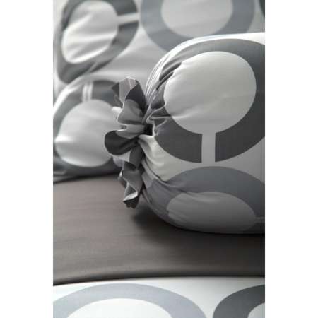 Dunlopillo Print 360Trd, ผ้าปูที่นอน ขนาด 3.5ฟุต รหัส DL-008 ลายวงกลมสีเทา