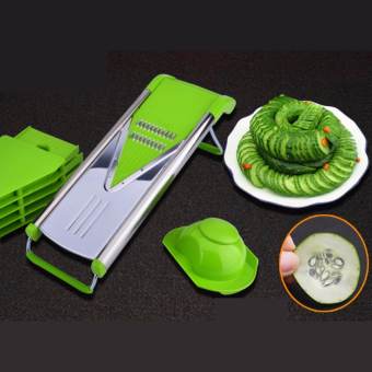 เครื่องหั่นผักอเนกประสงค์ เครื่องทำผักสลัด เครื่องสไลด์ผัก (สีเขียว)