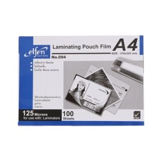 ELFEN พลาสติก/ฟิล์มเคลือบบัตร ขนาด A4, 216x303 mm หนา 125 Microns จำนวน 100 แผ่น (NO.094)