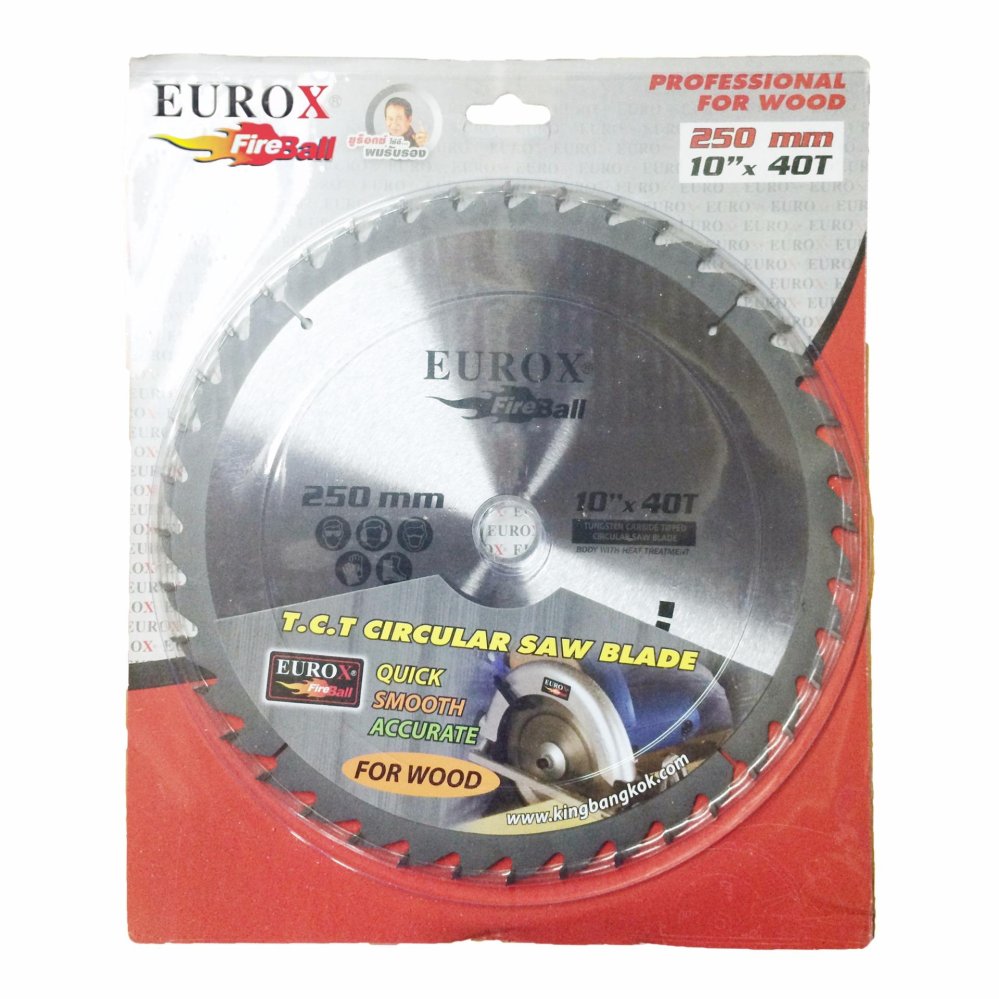 EUROX ใบเลื่อยวงเดือนตัดไม้ ขนาด 10 นิ้ว จำนวน 40 ฟัน (10"x40T)