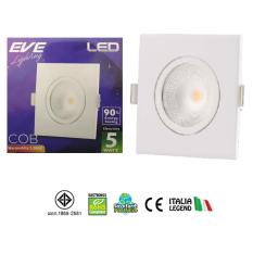 EVE โคมดาวน์ไลท์ LED หน้าสี่เหลี่ยม 5W แสงวอร์มไวท์