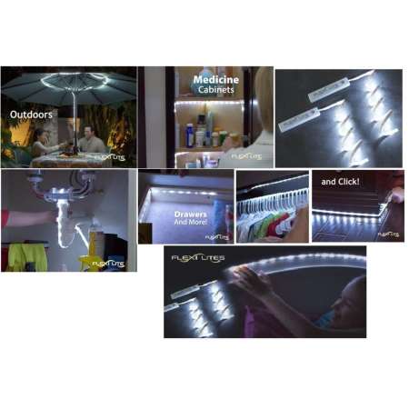 Flexi Lites ไฟ LED ชนิดเส้น ยืดยาว ปรับโค้งงอ เข้ามุม ได้ ไม่ต้องเดินสาย ติดตู้เสื้อผ้า ห้องครัว 1 แพ็ค บรรจุ 2 ชิ้น Flexi Lites ไฟ LED ชนิดเส้น ยืดยาว ปรับโค้งงอ เข้ามุม ได้ ไม่ต้องเดินสาย ติดตู้เสื้อผ้า ห้องครัว 1 แพ็ค บรรจุ 2 ชิ้น