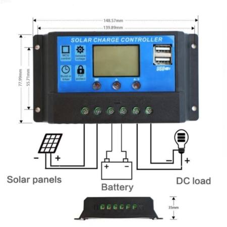 สินค้าดี Foco 30A PWM จอแสดงผลแบตเตอรี่พลังงานแสงอาทิตย์แบบ Dual USB Controller
ราคากันเอง