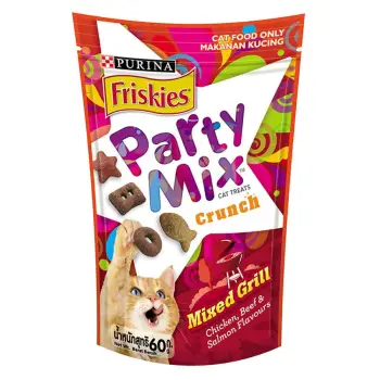 โปรโมชั่น ขายยกลัง Friskies Party Mix Mixed Grill ฟริสกี้ส์ ปาร์ตี้มิกซ์ ขนมแมว สูตรมิกซ์กริลล์ รสไก่ เนื้อ และแซลมอน 16packs x 60g รีวิว