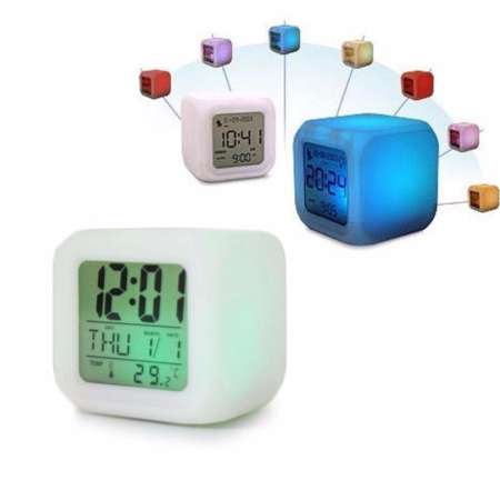 นาฬิกาลูกเต๋า Glowing LED Color Change Digital alarm Clock เปลี่ยนสีได้หลายสีด้วยไฟ LED แสดงอุณหภูมิ/วันที่/ เวลา /นาฬกาปลุก นาฬิกาลูกเต๋า Glowing LED Color Change Digital alarm Clock เปลี่ยนสีได้หลายสีด้วยไฟ LED แสดงอุณหภูมิ/วันที่/ เวลา /นาฬกาปลุก