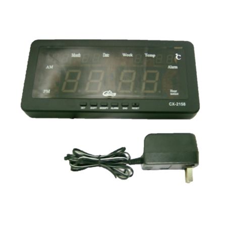 GooAB Shop นาฬิกาปลุก ตั้งโต๊ะ ติดผนัง LED เฉพาะเวลา ขนาด 7 นิ้ว - ไฟสีฟ้า CX2159