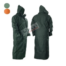 Heavy PVC Raincoat เสื้อคลุมกันฝน PVC มีฮู้ด ฟรีไซส์ (สีเขียวทหาร)