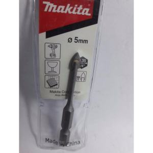 ดอกสว่านก้านหกเหลี่ยม (hex) สำหรับเจาะกระจก กระเบื้อง พลาสติก ขนาด 5มิล ยี่ห้อ makita