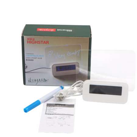 Highstar นาฬิกาดิจิตอล นาฬิกาปลุก นาฬิกาปลุกตั้งโต๊ะ ตัวอักษรเรืองแสง พร้อมUSB 4port [ไฟสีเขียว]