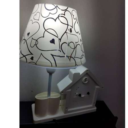 HL357 โคมไฟหัวเตียง  นาฬิกาปลุก  ตั้งโต๊ะ พร้อมที่วางปากกา