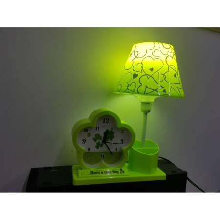 HL357 โคมไฟหัวเตียง  นาฬิกาปลุก  ตั้งโต๊ะ พร้อมที่วางปากกา