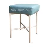Inter Steel เก้าอี้สตูลนั่ง รุ่น Stool-MX โครงขาเหล็กระบบโฟลดิ้ง Folding เบาะฟองน้ำหนา11cm.หุ้มหนังเทียมpvc สี สีฟ้าอ่อน สี สีฟ้าอ่อน