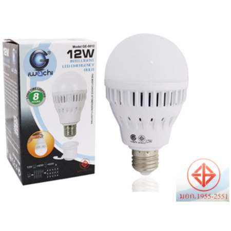 หลอดไฟอัจฉริยะ อัตโนมัติ เมื่อไฟดับ แสงเดยไลท์ Iwachi Emergency LED 12W 2 หลอด หลอดไฟอัจฉริยะ อัตโนมัติ เมื่อไฟดับ แสงเดยไลท์ Iwachi Emergency LED 12W 2 หลอด