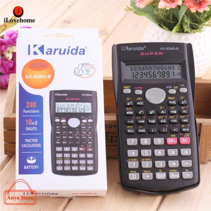 Karuida เครื่องคิดเลขวิทยาลัยเข้าสอบวิทยาศาสตร์ฟังก์ชั่นเครื่องคิดเลขนักเรียนคอมพิวเตอร์วัตถุประสงค์พิเศษ 240 ฟังก์ชั่น KK-82MS-B