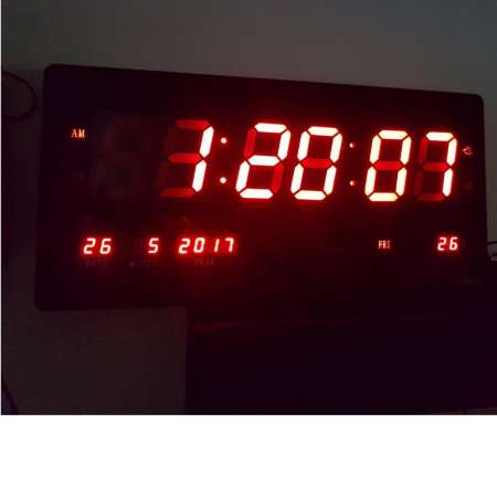 นาฬิกา LED Digital ติดผนังขนาด ใหญ่มาก 18นิ้ว เหมาะสำหรับบ้านสำนักงาน โรงยิม หอประชุม  บอกเวลา/วันที่/อุณหภูมิ ตั้งปลุกได้  ใฃ้ไฟบ้าน YX-4522/4622