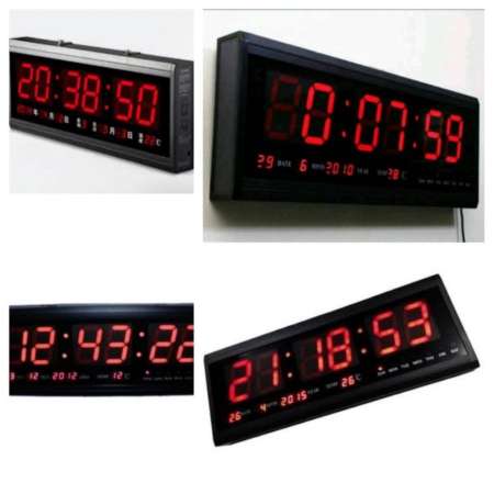 นาฬิกาดิจิตอล LED DIGITAL CLOCK แขวนติดผนัง 48 x 18.2 x 4.8 CM. รุ่น 4819 ตัวเลขสีแดง 