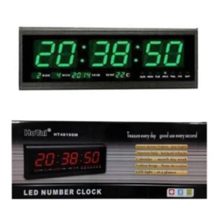 สินค้าใหม่แกะกล่อง นาฬิกาดิจิตอล LED DIGITAL CLOCK แขวนติดผนัง 48 x 18.2 x 4.8
CM รุ่น 4819 ตัวเลขสีเขียว ลดราคาพิเศษ