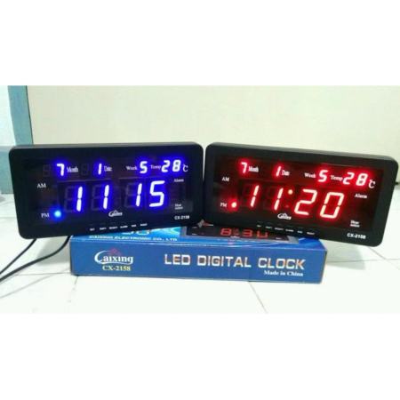 นาฬิกาดิจิตอลLED DIGITAL CLOCKแขวนผนัง/ตั้งโต๊ะ รุ่นCX-2158 ตั้งปลุก บอก วัน /เดือน /สัปดาห์ + เวลา /นาที  + อุณหภูมิ