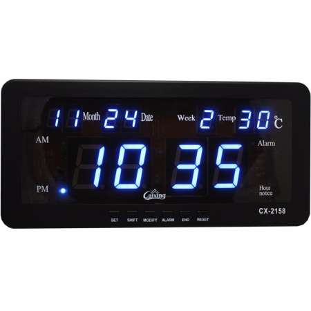 นาฬิกาดิจิตอลLED DIGITAL CLOCKแขวนผนัง/ตั้งโต๊ะ รุ่นCX-2158 ตั้งปลุก บอก วัน /เดือน /สัปดาห์ + เวลา /นาที  + อุณหภูมิ