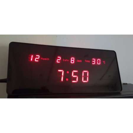 นาฬิกา LED Digital ติดผนัง/ตั้งโต๊ะ บอกเวลา/วันที่/อุณหภูมิ ตั้งปลุกได้  ใฃ้ไฟบ้าน TTN-2516