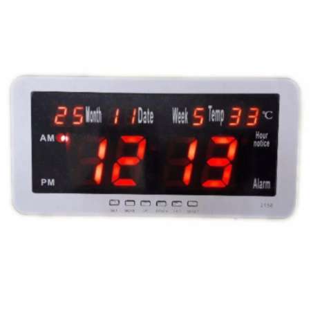 นาฬิกาLED LED Digital Clock แขวนผนัง แสดง เวลา วัน เดือน ปี สัปดาร์ อุณหภูมิ ตัวเลขสีแดง (ขนาด 11x22cm)    