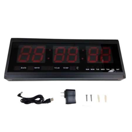 นาฬิกาดิจิตอล LED NUMBER CLOCK แขวนผนัง(ตัวเลขสีแดง) รุ่น HB4819SM 