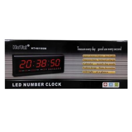 นาฬิกาดิจิตอล LED NUMBER CLOCK แขวนผนัง(ตัวเลขสีแดง) รุ่น HB4819SM 