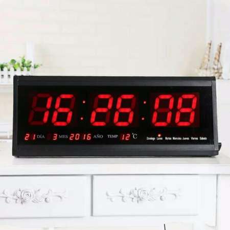 นาฬิกาดิจิตอล LED NUMBER CLOCK แขวนผนัง(ตัวเลขสีแดง) รุ่น HB4819SM