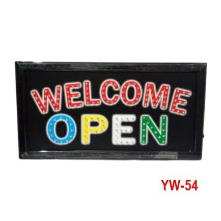 ป้ายไฟLED ป้ายไฟสำเร็จรูป WELCOME OPEN ขนาด48*25 ซม. รุ่น YW-54 อักษร ตกแต่งหน้าร้าน LED SIGN ข้อความ