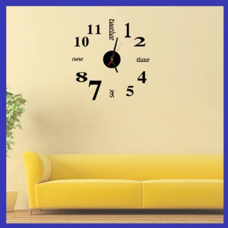 LM-นาฬิกาติดผนัง DIY สุดเก๋ - (ลายตัวเลขผสมอังกฤษ)