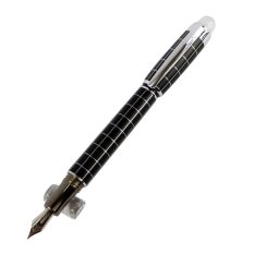 LT365 Baoer 79 Elegant Black และ Silver Cross - line Medium Nib ปากกาหมึกซึม