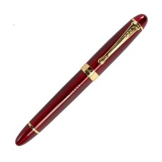 Luxury CLASSIC Jinhao 450 18KGP ชุบทองปานกลาง Nib ปากกาหมึกซึม - Kurve แบบสีแดง