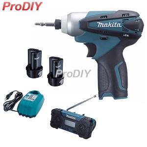 Makita DK1203 (TD090DWE+MR051) ชุดสว่านไขควงแบตเตอรี่+วิทยุ 10.8V