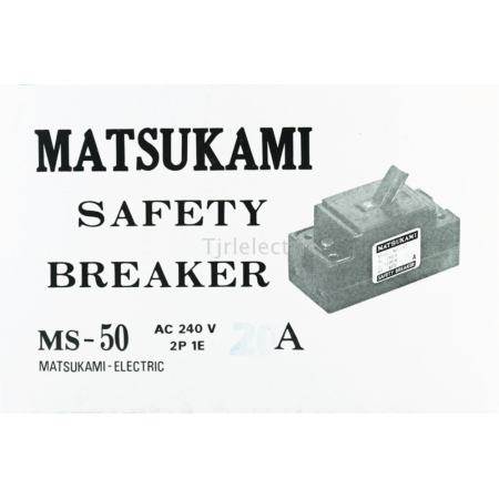 Matsukami (ยกกล่อง x 10 ชิ้น ลด 30%)  มินิเบรกเกอร์ Safety Breaker 2P 20A ฟรี กล่องเบรกเกอร์ลอย สีขาว ทรงมาตรฐาน x 5 ชิ้น มูลค่า 65 บาท