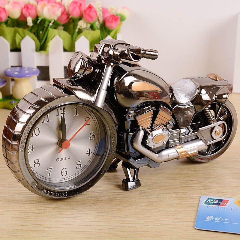 นาฬิกาปลุกรถรูปจักรยานยนต์ Cool บุคลิกภาพสิทธิบัตร Creative Home นาฬิกาปลุก