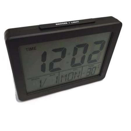 นาฬิกาตั้งโต๊ะ Multifunction Vibration sensor Sound Control LCD backlight alarm clock with timer and world time (black)