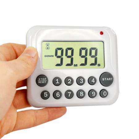 นาฬิกาจับเวลาเดินหน้าถอยหลังสีขาว