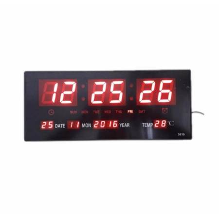 นาฬิกาดิจิตอลLED Number Clock แขวนผนัง รุ่น 3615 ขนาด 36X15X3CM (ตัวเลขสีแดง)