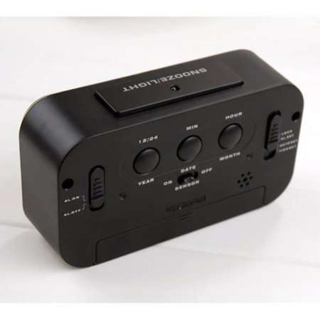 นาฬิกาปลุกตั้งโต๊ะ  นาฬิกาปลุกเรื่องแสง นาฬิกาปลุก หน้าจอ LED  สีดำ