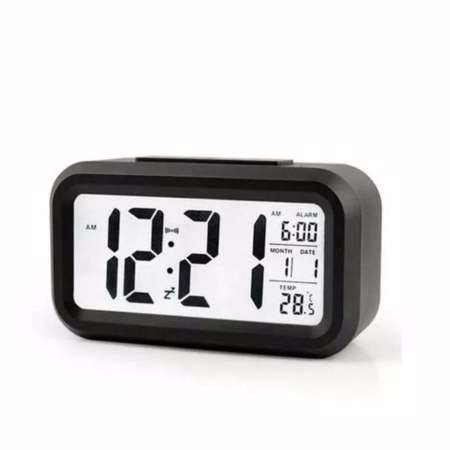 นาฬิกาปลุกตั้งโต๊ะ  นาฬิกาปลุกเรื่องแสง นาฬิกาปลุก หน้าจอ LED  สีดำ