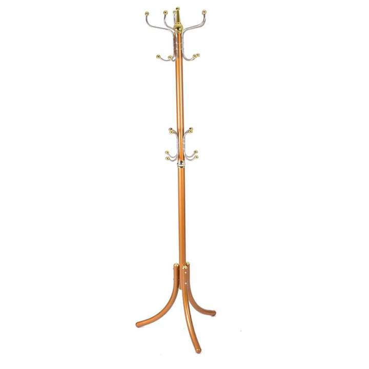 Nance Shop ที่แขวนหมวกและเสื้อโค๊ท 3ชั้น Advanced Coat Rack-02 หัวมงกุฏิ (สีน้ำตาลแดง)