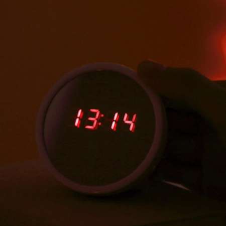 Nancy Electronic Clock Creative Beauty Mirror Korean Mirror LED Multifunction Alarm Clock (สีน้ำเงิน)  