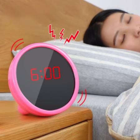 Nancy Electronic Clock Creative Beauty Mirror Korean Mirror LED Multifunction Alarm Clock (สีน้ำเงิน)  