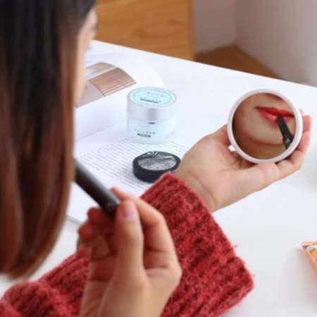 Nancy Electronic Clock Creative Beauty Mirror Korean Mirror LED Multifunction Alarm Clock (สีน้ำเงิน)  